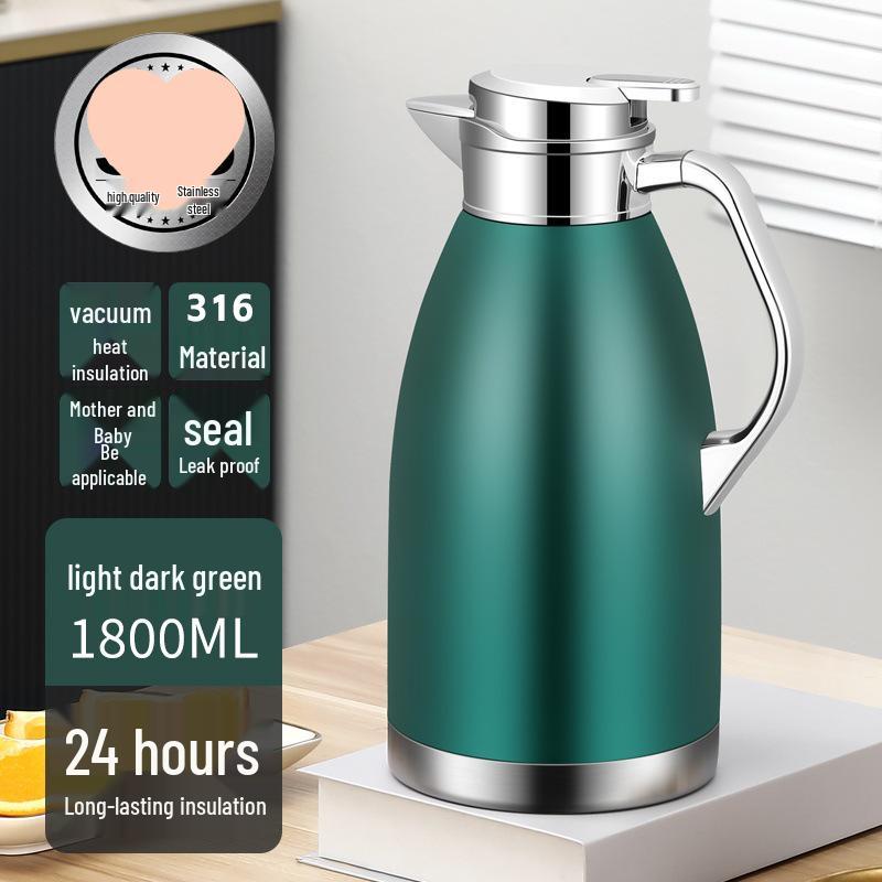 Large Capacity Stainless Steel Thermos Pot - Long-Lasting Hot Water and Boiling Bottle for Home or Restaurant Use.