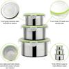 Stainless Steel Food Storage Container Set Sealed Bowl with Cover Round Meal Prep Lunch Bento Box Kitchen Fresh-keeping Bowl