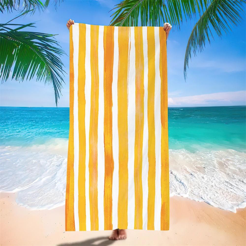 European And American Towel Cloth Printed Striped Beach Towel Adult Swimming Bath Towel Microfiber Beach Towel