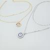 European & American Double Layer Evil Eye Pendant Necklace - Trendy Alloy Retro Chain for Women