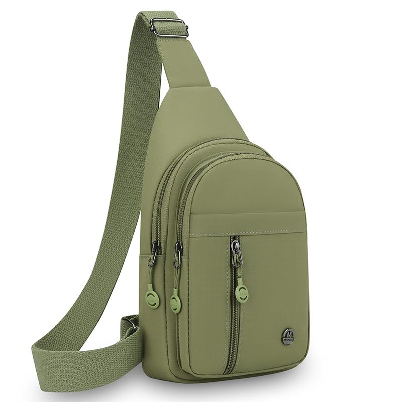 Damen-Brusttasche mit mehreren Reißverschlusstaschen und verstellbarem Riemen