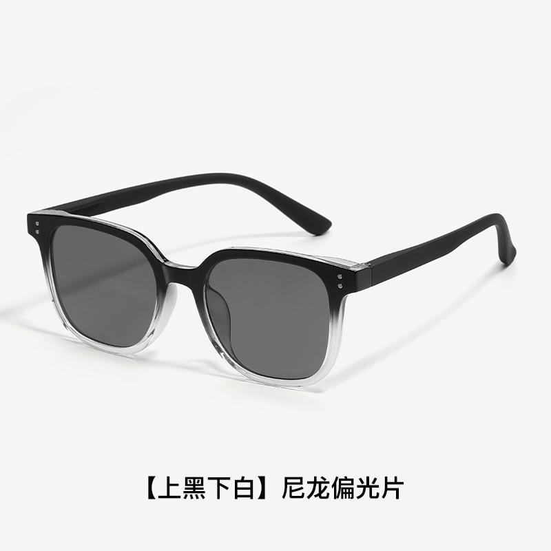 

Nylon polarized sunglasses direct supply, UV protection, all styles, square frame sunglasses 1213-【Black on top, whi
