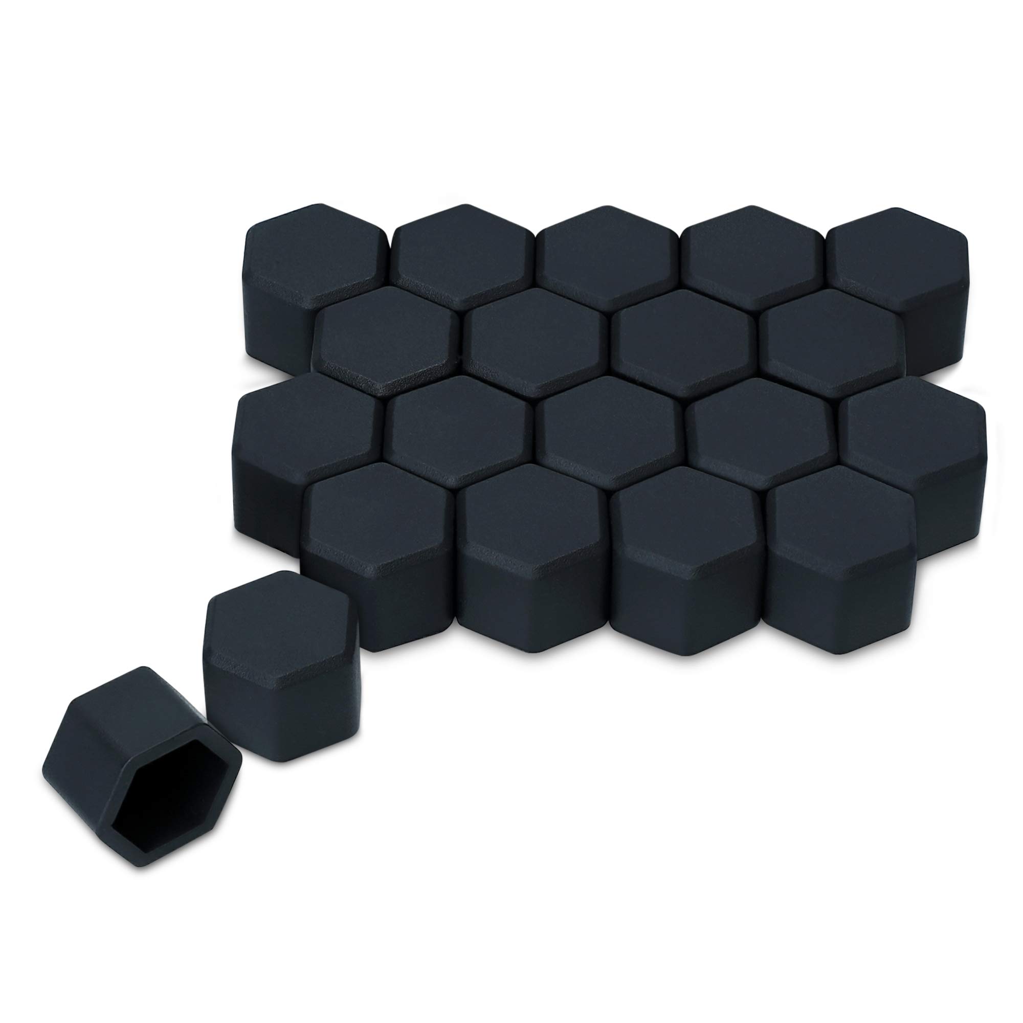 kwmobile 20x Cover Compatible with 19mm Wheel Nut Car Tire 19mm чёрный