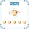 60Pcs Brass Beads, Nickel Free, Heart, Real 18K Gold Plated, 6x3mm, Hole: 1mm