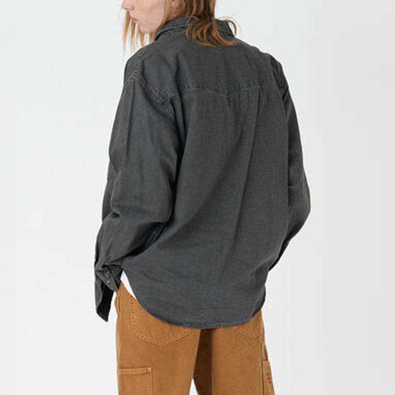 Levis Solid Color Button-Down Denim Long Sleeve Shirt Men Shirts Black A1919-0016