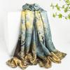 Mulberry silk silk scarf gift box  spring and summer versatile Xiangyang oil color printing long yarn sunscreen shawl