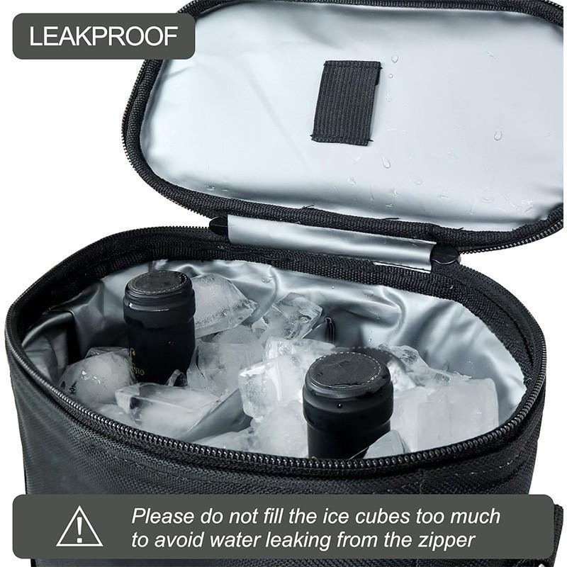 Wine Bottle Bag Soft Cooler Wine Bottle Insulated Bag For Wine Thermal Outdoor Bag For Travel Carrier Tote Wine Glass