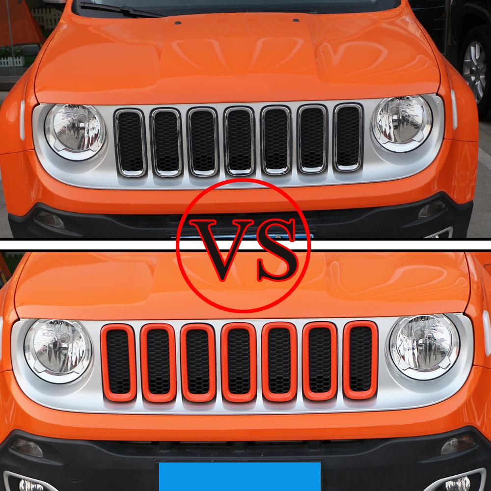 Buy Car Front Grill Cover Car Grille Decoration Trim Covers Fit for Jeep Renegade 2015 2016 2017
