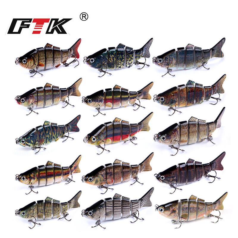 FTK 1 Stück 8,4 cm – 19 g, 6 Abschnitte, mehrteiliger Köder für kleine Fische, Schwimmköder, Barracuda-Köder