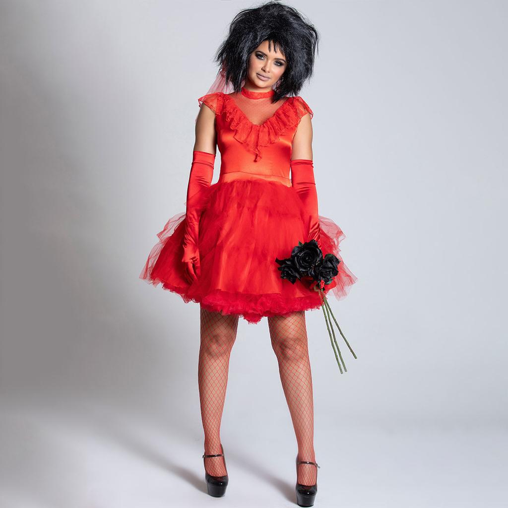 Weibliches Geister-Brautkostüm Halloween rotes Gaze-Kleid Zombie Bühnenkostüm Festival Themenparty Cos Performance-Kostüm