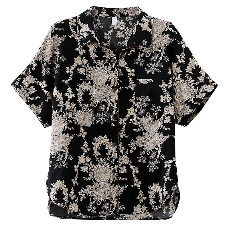 Elegant Floral Retro Printed Women's Shirt