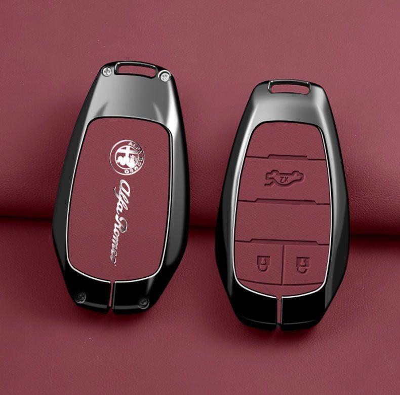 UYDJ1 Guscio Portachiavi Auto in Lega di Zinco per Alfa Romeo Giulia 2015 +Stelvio 2016+ Spider Eccetera Protezione Chiave
