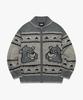 Lmc Bear Zip-Up Cowichan Knit Sweater Gray