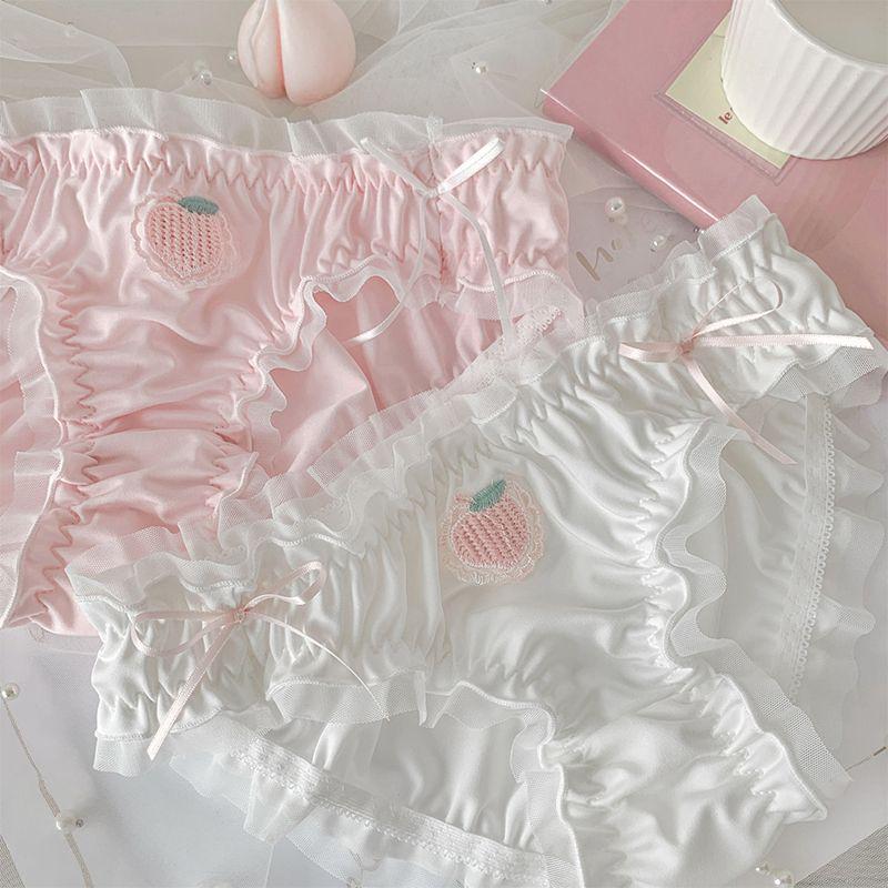 First Love Peach Island Japanese-Style Sweet White Women's Triangle Panties