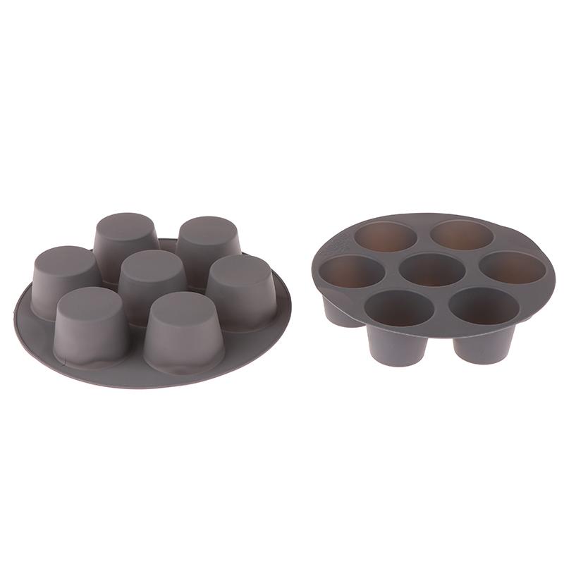 Seven-Hole Air Fryer Silicone Pad Griddle Plate Baking Tray Holder Tray Pan Accessories Silicone Cake Mold Kitchen Supplies Tool