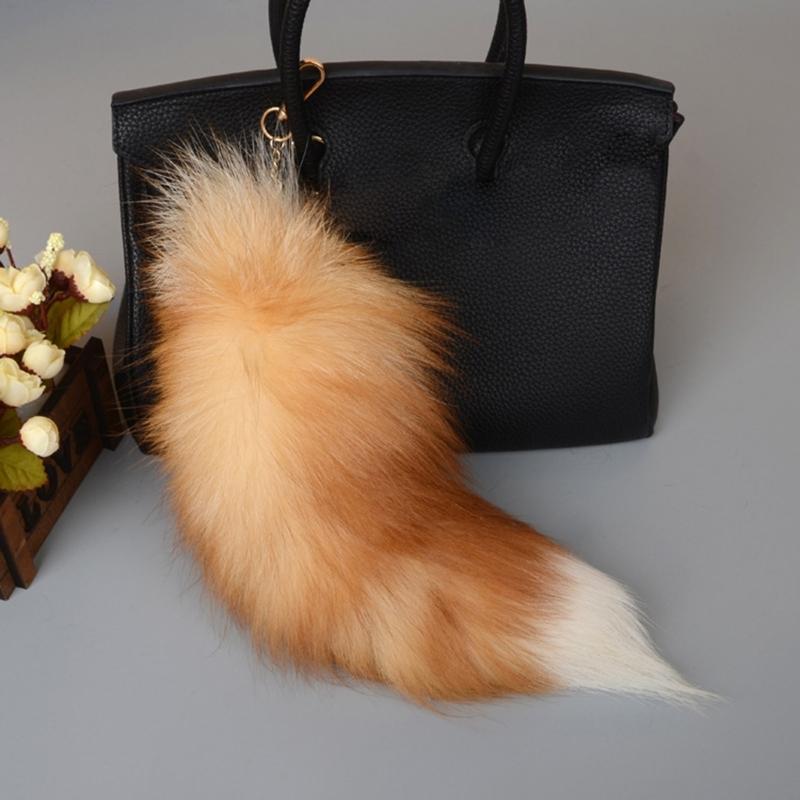 Animal Tail Key-Ring Furry Tails Chain Keychain Individualized Animal Keyring Gift Long Charm Keychain for Women Girl