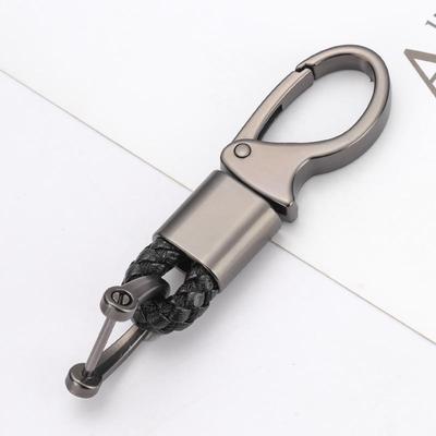 Porta-chaves de Couro Trançado e Metal: Acessório Durável para Homens e Mulheres