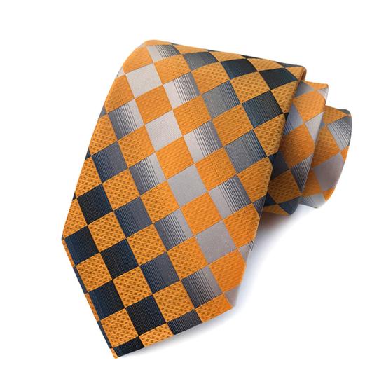 Men Business Tie Lightweight Multipurpose Adjustable Different Patterns Plaid Print Decorative Gentleman Wedding Daily Wear Necktie Clothes Accessory