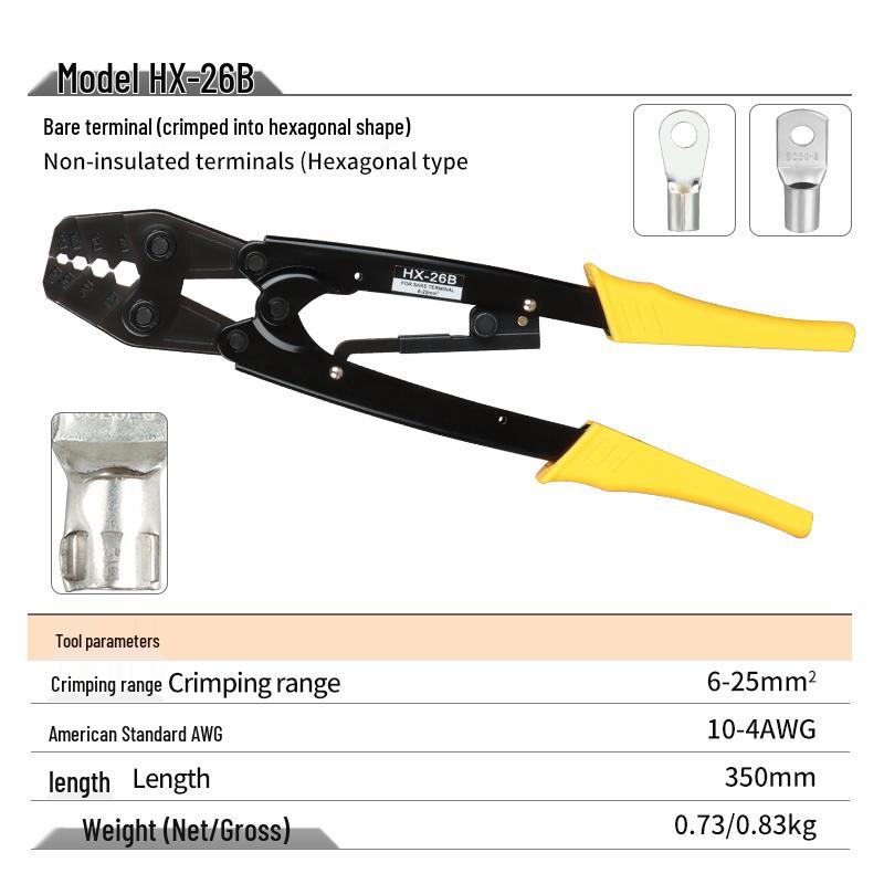 Ratchet Crimper for OT/SV/Ring/Fork Copper Wire Terminals