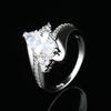 Lindon Classic Copper Alloy Zircon Ring Ladies Jewelry Wedding Promise Party Gift