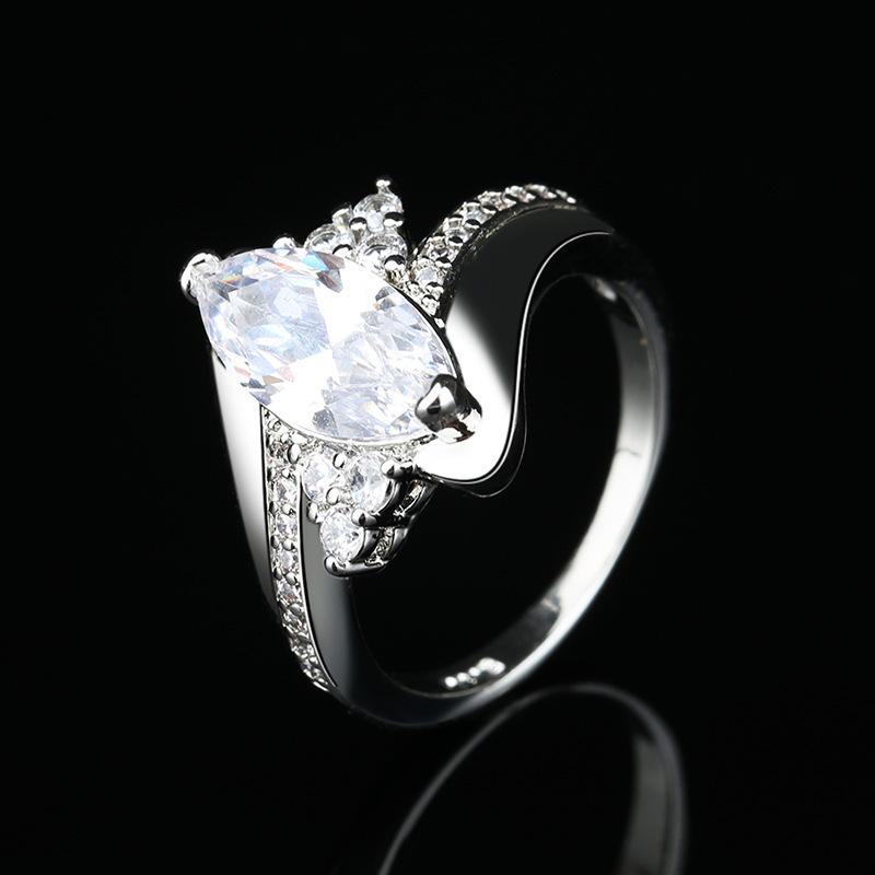 Lindon Classic Copper Alloy Zircon Ring Ladies Jewelry Wedding Promise Party Gift