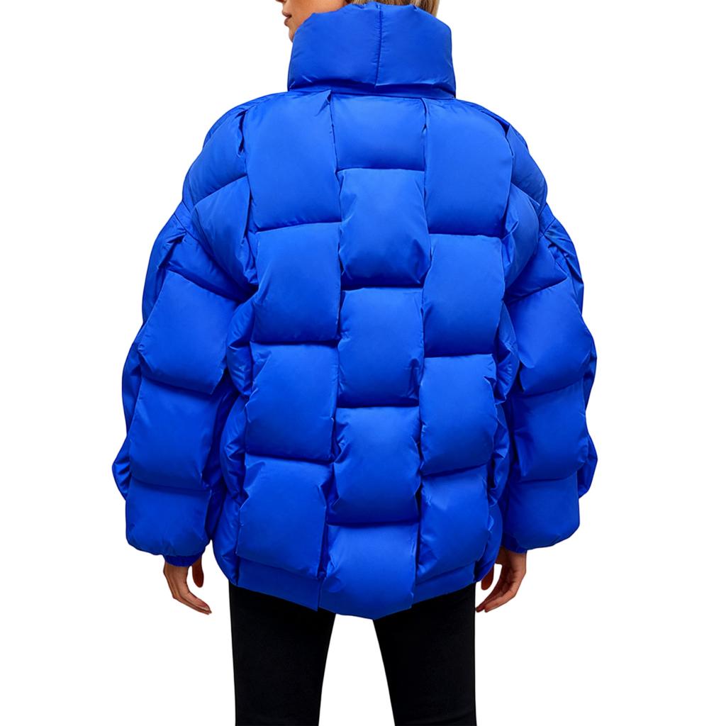 Dame Løs Komfortabel Casual Moteabel Ståkrage Ensfarget Langermet Dunjakke