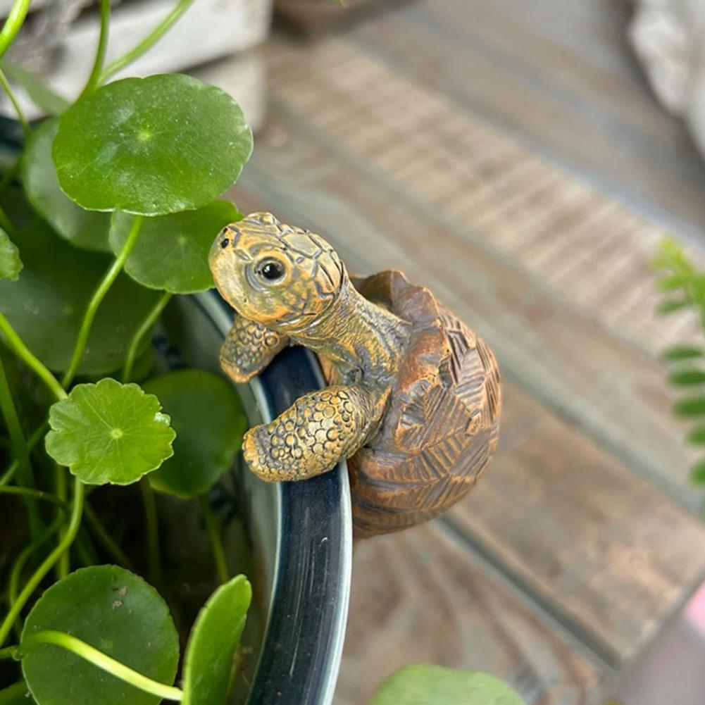1/2Pcs Creative Simulation of Small Turtles Resin Crafts Gardening Balcony Flower Pot Decoration Home Fish Tank Small Ornaments