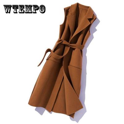 Doppelseitige Fleecejacke Mittellange Weste Damen Lockere Windjacke Damen Senden Gürtel Taille und Dünn