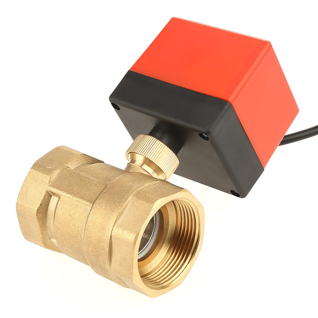 1pcs DC 12V G1 1 2  DN40 2 Way Brass Motorized Actuator Ball Valve for Air Conditioner