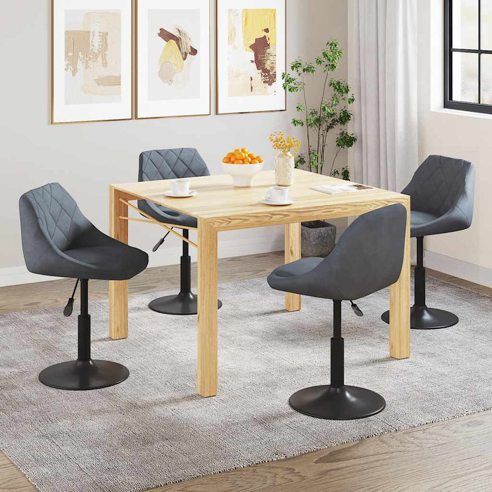 Chaises pivotantes à manger lot de 4  foncé velours