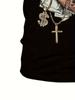 "Praying For Money" Graphic Print Crew Neck Short Sleeve T-shirt For Men, Casual Summer T-Shirt For Daily Wear