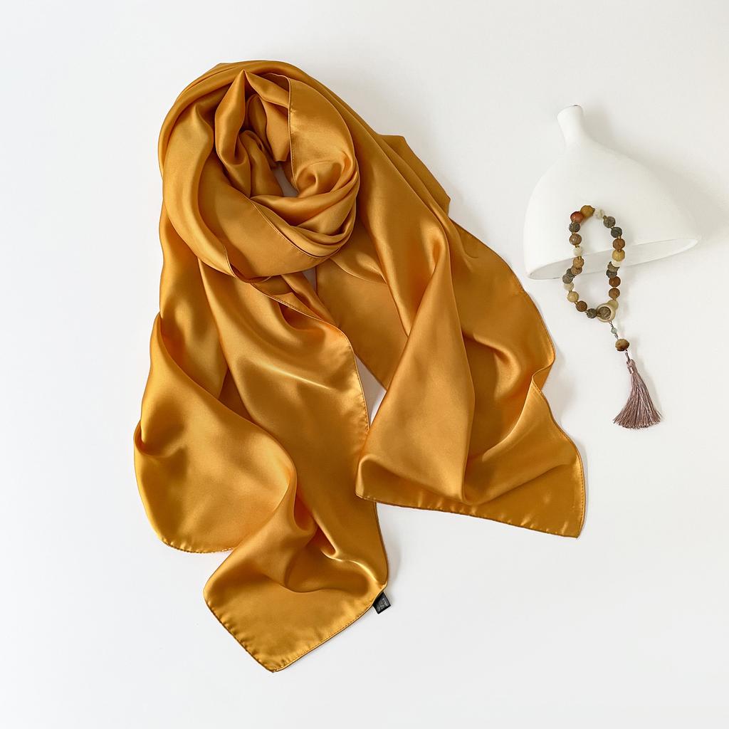 Solid Color Headscarf Long Scarf Women'S Silk Scarf Hot-Selling Scarf Scarf Shawl Multi-Purpose Hijab