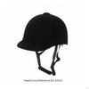 Casco de Montar de Terciopelo con Carcasa Redondeada, Ala Corta Negra, Equipo Deportivo para Jinetes