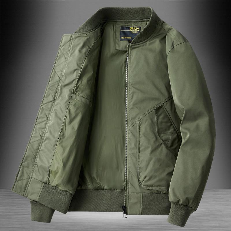 

Американская ретро повседневная куртка мужская весенне-осенняя модный бренд тонкая короткая куртка топ воротник-стойка куртка-бомбер 3XL зелёный