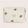 22X16X9CM Baby Carriage Bag - Cute Bear Diaper Storage Bag Portable Easy-to-Clean Zipper Embroidery Multifunctional Mommy Bag