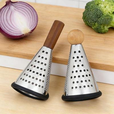 Grater 3 Side Shred Manual Handheld Stainless Steel Multi-Purpose Non-Slip Shredder Cone Vegetable Grater Kitchen Tool