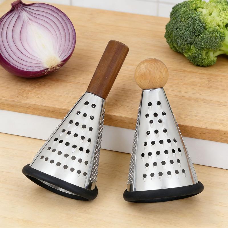 Manual Cheese Grater Cone Shaped Stainless Steel Ergonomic Kitchen Gadget for Cheese Fruits Vegetables Fast Prep