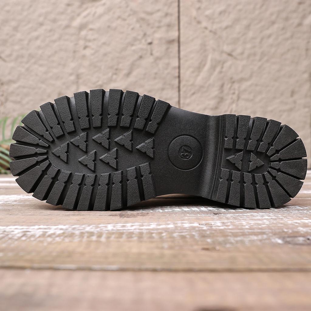 Martin Boots 2025 New Round-toe Fashion Leather Boots Matte Mid-Top Chelsea Boots Fashionable Casual Versatile Women's Boots