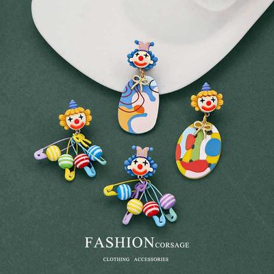 Circus Clown Brooch: Versatile, Creative, and Fun Pin for Bags and Pencil Cases
