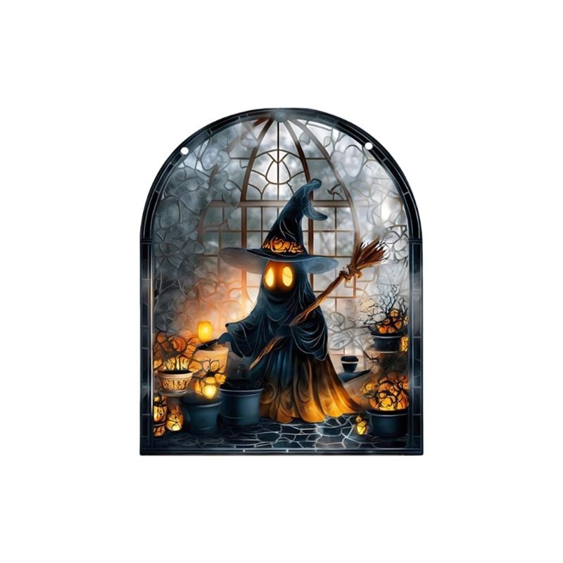 

Acrylic Witch Ghostly Hanging Ornament Decorative Halloween Window Door Decoration For Eerie Home Celebration