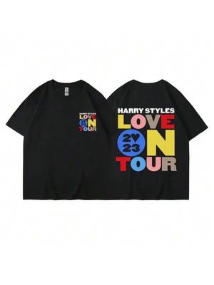 25 New Harry Style Loves Touring Summer Men's And Women's 100% Cotton T-Shirt Short Sleeve Y2k Hip Hop Street Casual Fashion