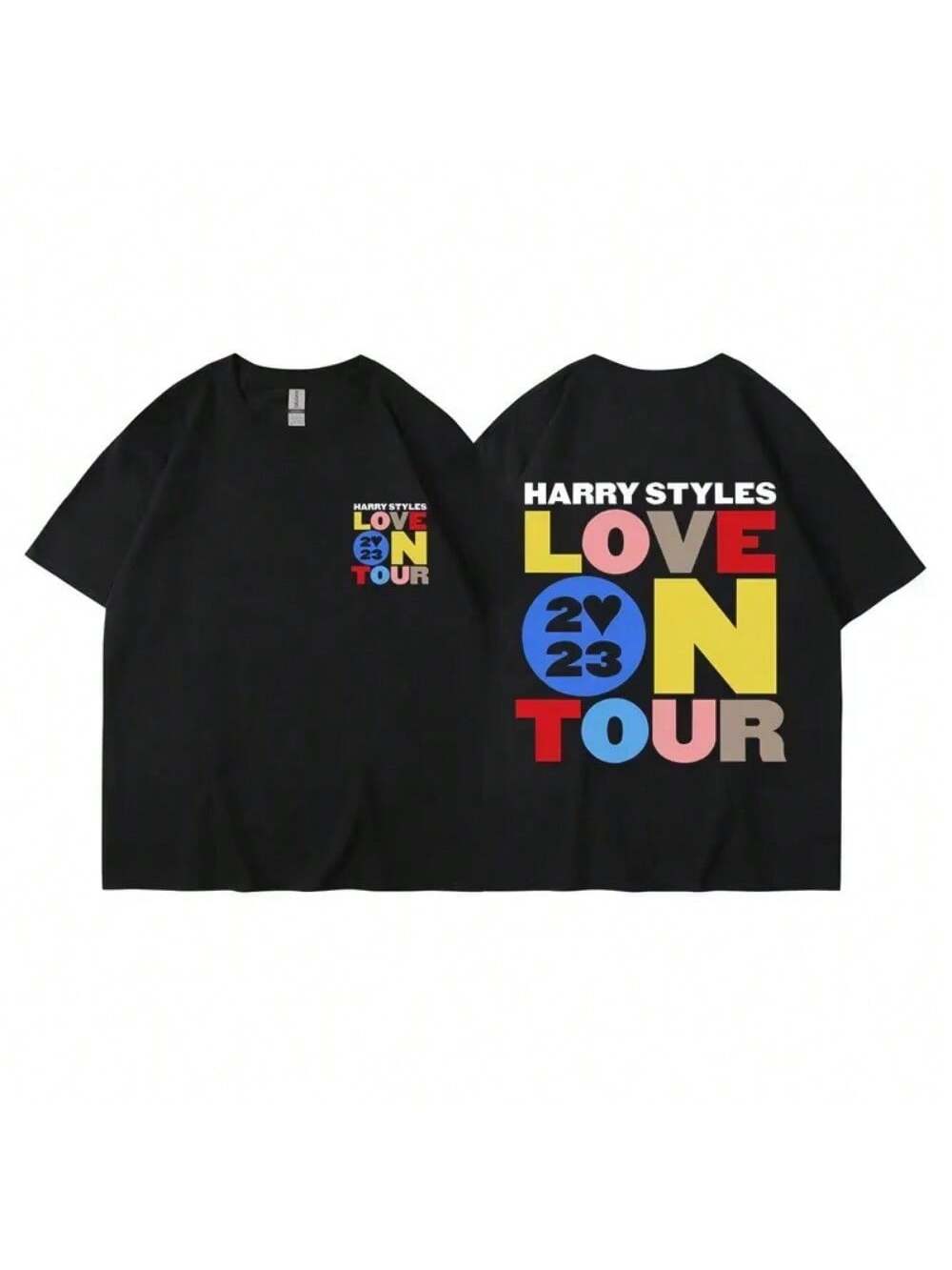 

25 New Harry Style Loves Touring Summer Men s And Women s 100% Cotton T-Shirt Short Sleeve Y2k Hip Hop Street Casual Fashion XXXXXL чёрный