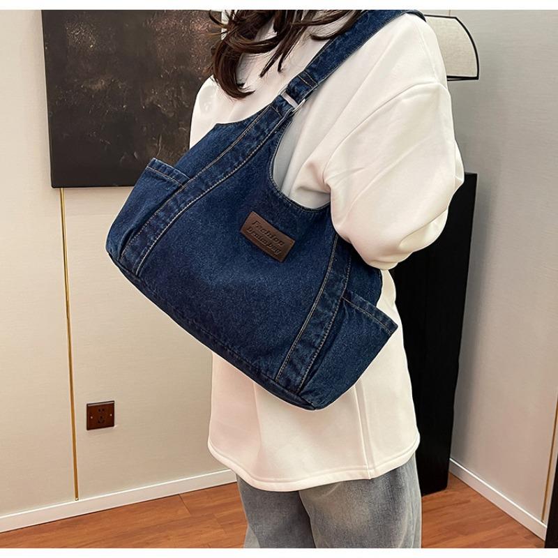 Cowboy Canvas Axelväska Dam Ny Stor Kapacitet Toteväska