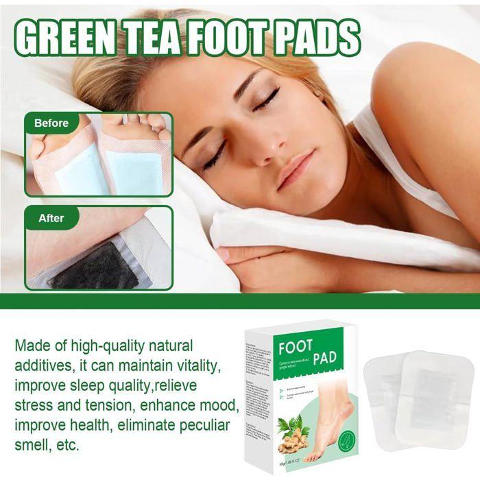 Patchs Détoxifiants Pieds , Patchs au Gingembre et Charbon de Bambou, Améliore le Sommeil et Réduit la Fatigue, 10 Patchs