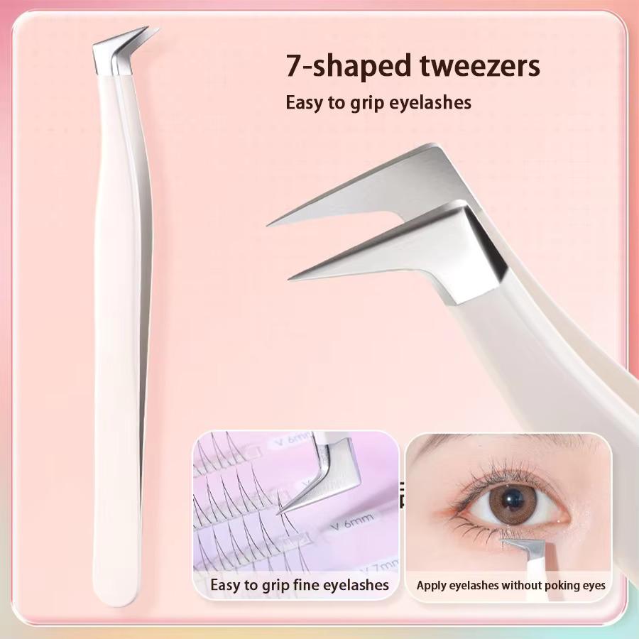 1 Pcs Eyelashes Tweezers Stainless Steel Superhard Tweezers High Precision Anti-static Tweezers for Eyelash Extensions