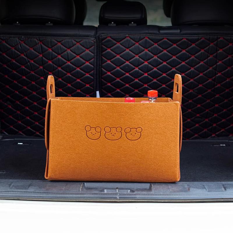 Large Capacity Folding Car Storage Box - Cute Cartoon Design