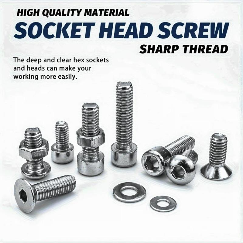 880pcs M2 M3 M4 M5 Cup Head Screws Bolts for Hardware Manufacturing Industry