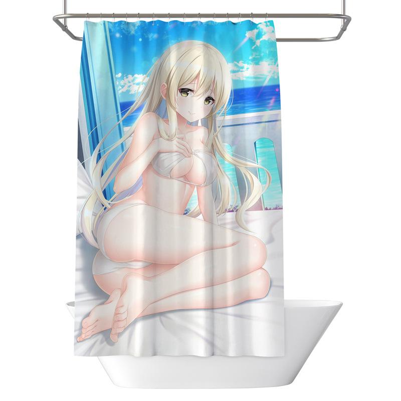 Bad Fortykket Vanntett Gardin Muggsikker dusjforheng Dusj Skillevegger Gardin Dusjgardin Baderomsgardin Fri perforering