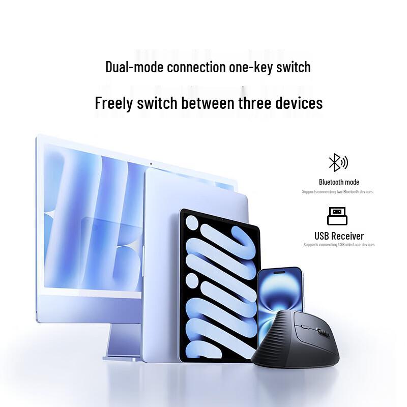 UGREEN Ergonomic Vertical Wireless Bluetooth Mouse