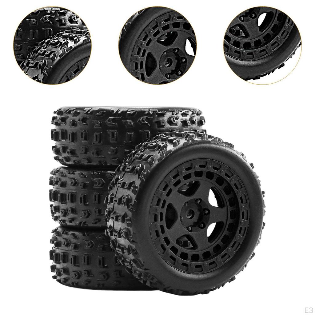 4 Pieces Wheels and Tires 2.7x1inch Replacement for 1/18 2S 223S RC Crawler Lightweight